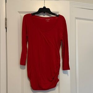 Motherhood Maternity Vibrant Red Long Sleeve Top